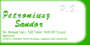petroniusz sandor business card